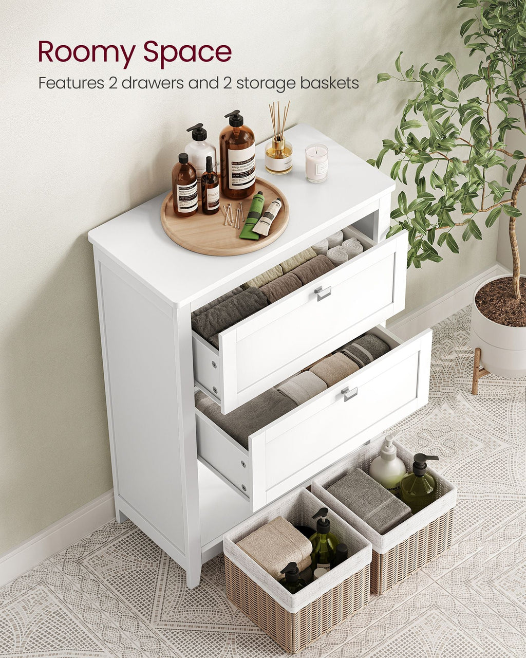 Bathroom Cabinet with 2 Drawers