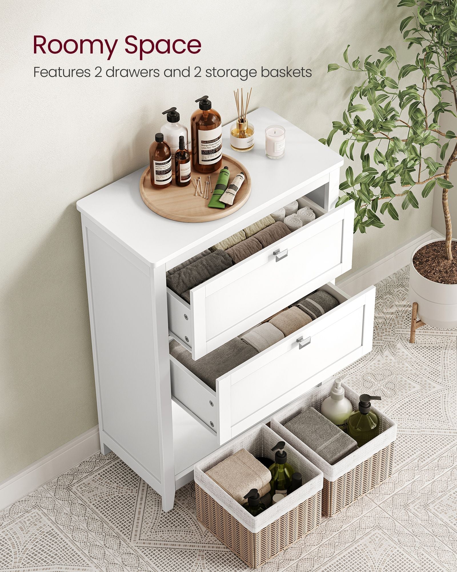 Bathroom Cabinet with 2 Drawers
