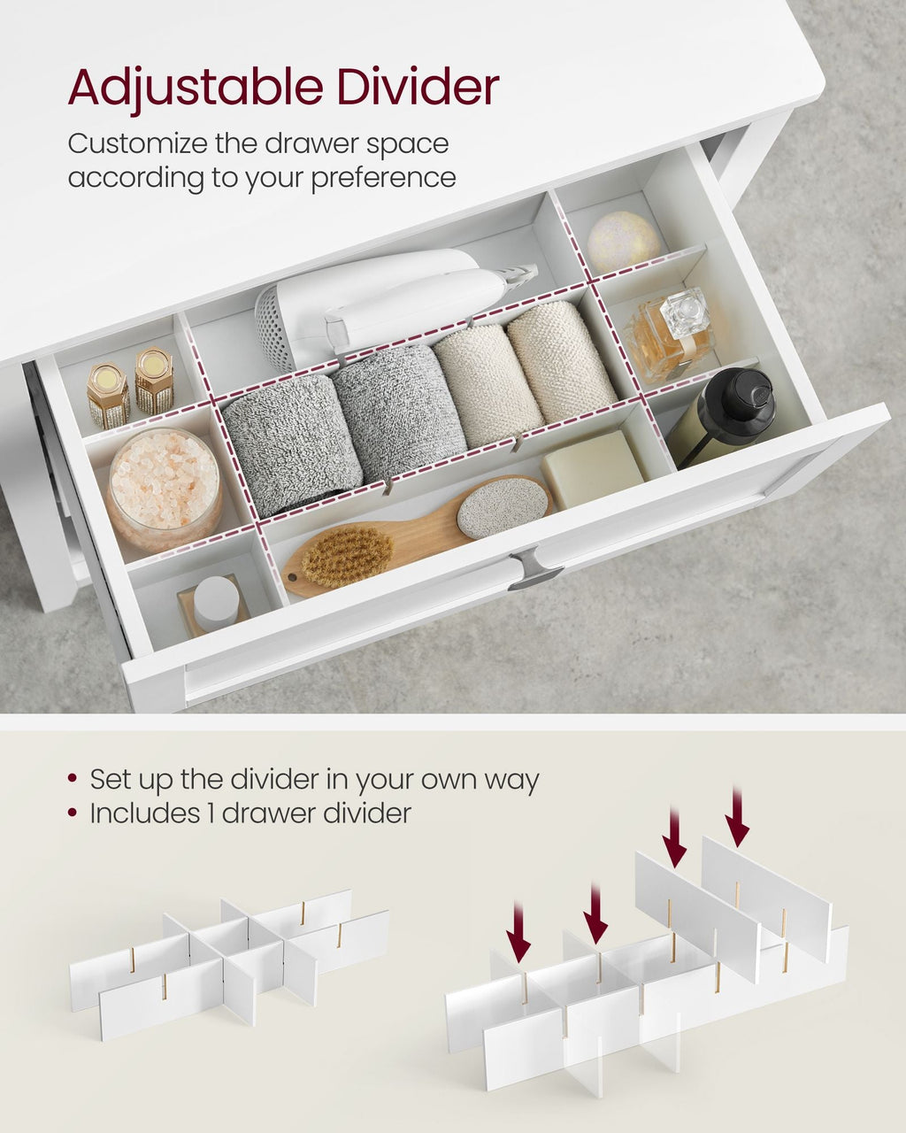 Bathroom Cabinet with 2 Drawers