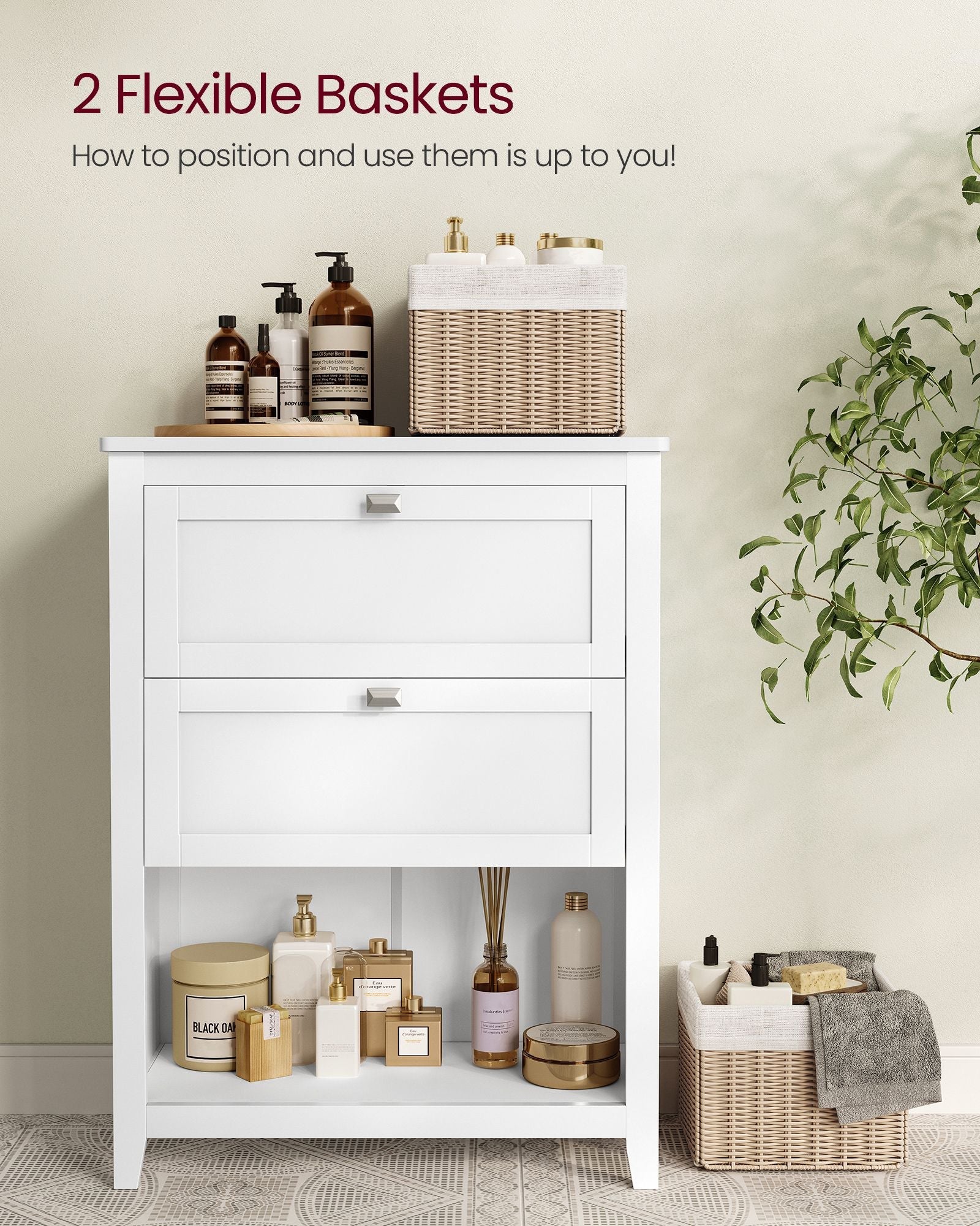 Bathroom Cabinet with 2 Drawers