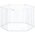 Extra Wide Baby Gate Fits 34.5-154" Openings 6-Panel Adjustable Pet Safety Fence-White