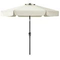 Off White 7.5 Foot Patio Umbrella with Push Button Tilt and Metal Pole