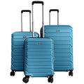 3-Piece Hardside Luggage Set Lightweight Hardside Suitcases with 8-Spinner Wheels-Blue