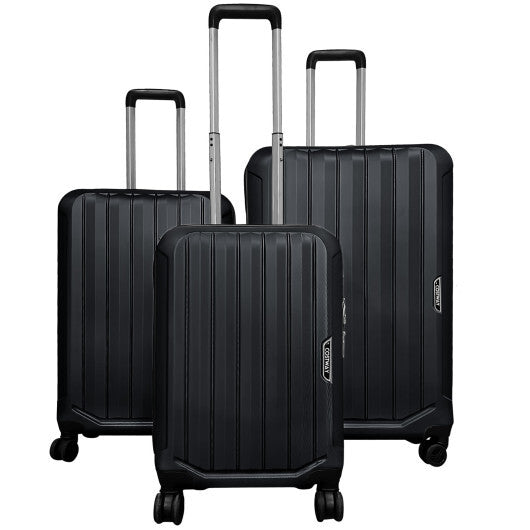 3-Piece Hardside Luggage Set (20/24/28 Inch) Lightweight with 3-Digital Lock-Blue
