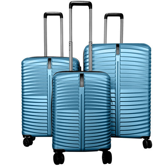 3-Piece 20/24/28 Inch Lightweight Hardside Luggage Set with 8-Spinner Wheels-Gray