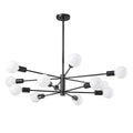 Black 33-inch Modern 12-Light Dimmable Sputnik Chandelier Lamp