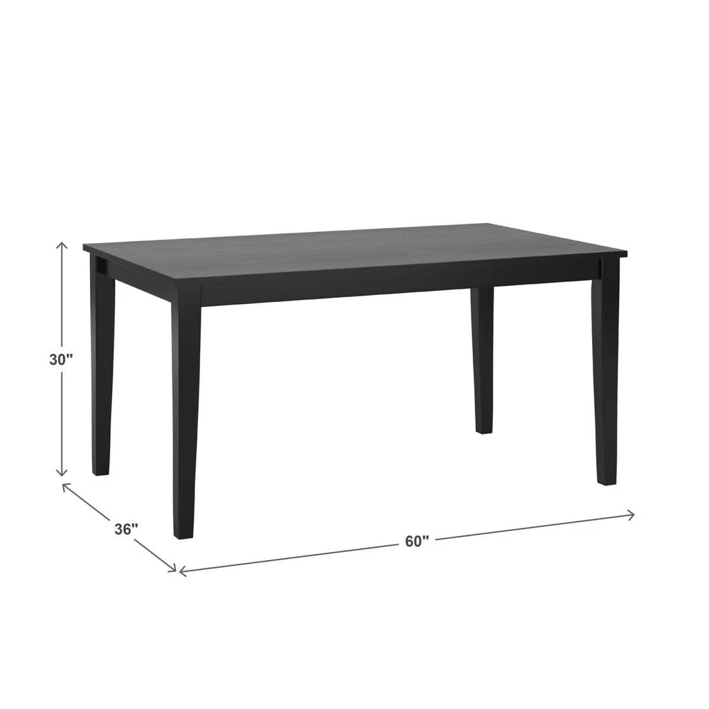 36 x 60 inch Rectangular Dining Table in Black Wood Finish