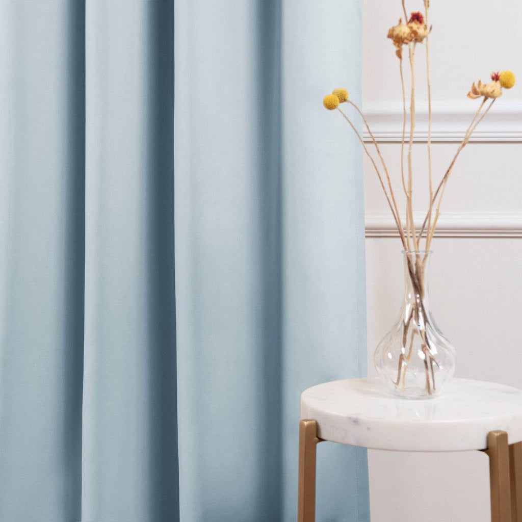 52 x 72 inch Solid Light Blue Thermal Blackout Curtain Panels - Set of 2