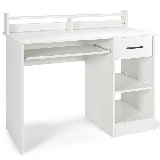 Study Laptop Table with Drawer and Keyboard Tray-Black
