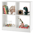 4-Cube Kids Bookcase with Open Shelves-White - Color: White
