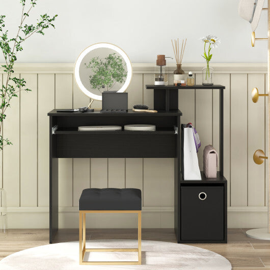 Space-saving Computer Desk with Pull-out Keyboard Tray-White