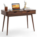 43.5 Inch Computer Desk with 2 Drawers for Small Spaces-White