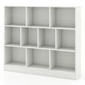 41 inches Wooden Toy Storage Organizer with 10 Cubes for Kids-White