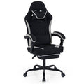 Gaming Chair Height Adjustable Computer Chair with Headrest Footrest & 360 Swivel Seat-Black