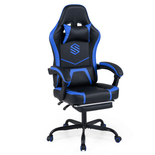 Gaming Chair Height Adjustable Computer Chair with Headrest Ergonomic Office Task Chair-Black