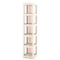 5-Tier Foldable Rotating Bookshelf 360? Spinning Bookcase with Swivel Base-White