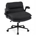 Criss Cross Chair on Wheels with Flip-up Arms Adjustable Height-Gray