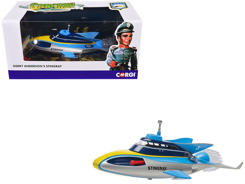Stingray Submarine Blue and Silver with Yellow Stripes "Gerry Anderson's Stingray" (1964) TV Series Diecast Model by Corgi