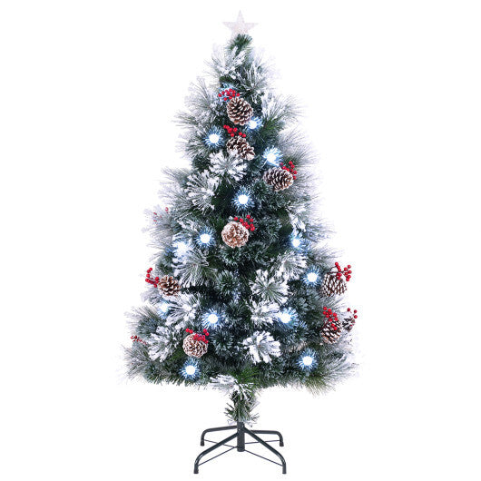 7 FT Flocked Christmas Tree with 8 Lighting Modes