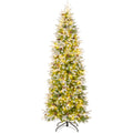 6/7.5/9 Feet Pre-Lit Artificial Christmas Tree Snow Flocked Hinged-9 FT
