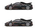 Pagani Imola Dark Gray Metallic with Carbon and Orange Accents with Extra Wheels 1/64 Diecast Model Car by CM Model