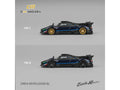 Pagani Zonda Revolucion Dark Blue Metallic and Carbon with Extra Wheels 1/64 Diecast Model Car by CM Model