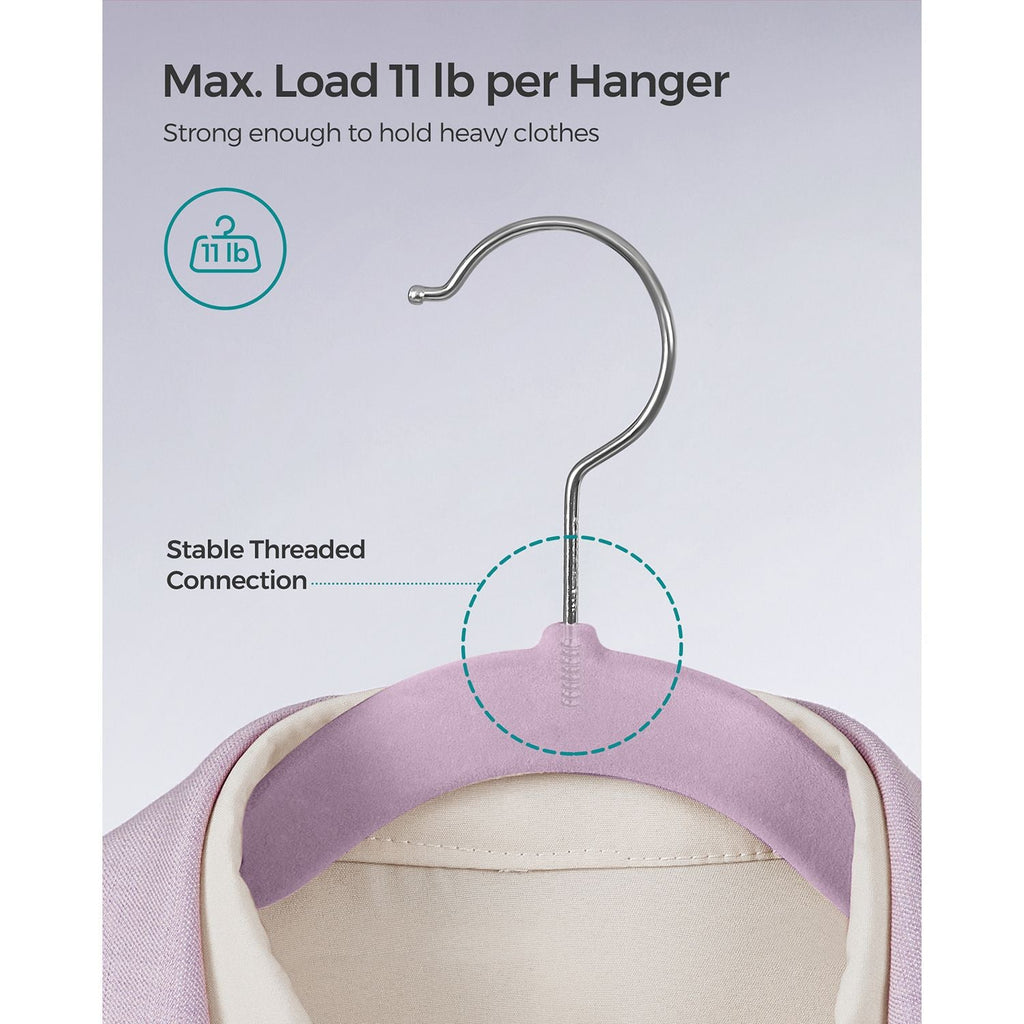 50-Pack Velvet Hangers Light Purple