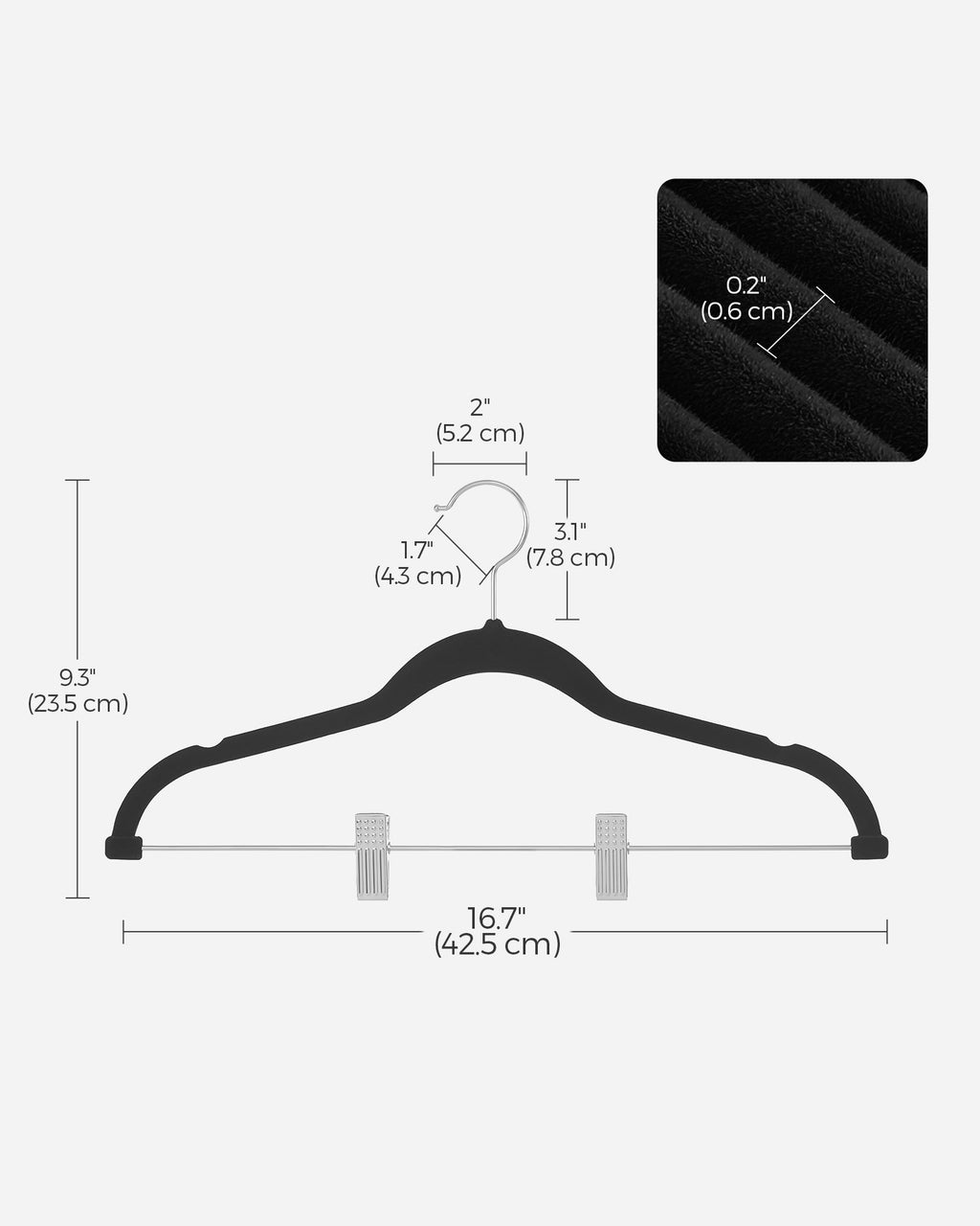 50-Pack Velvet Pants Hangers with Adjustable Clips