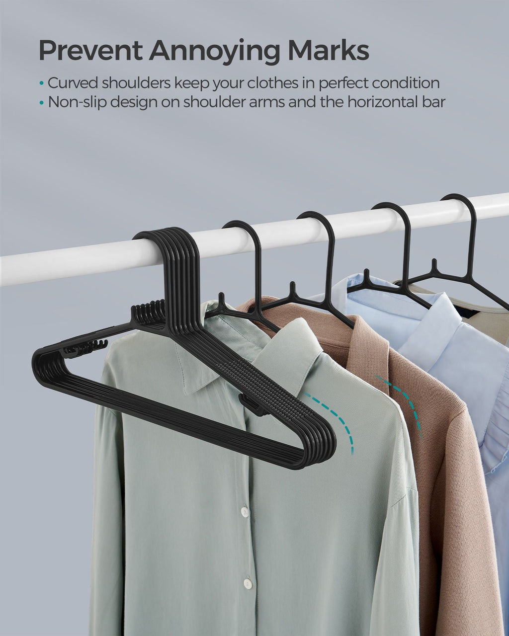 50-Pack Plastic Clothes Hangers