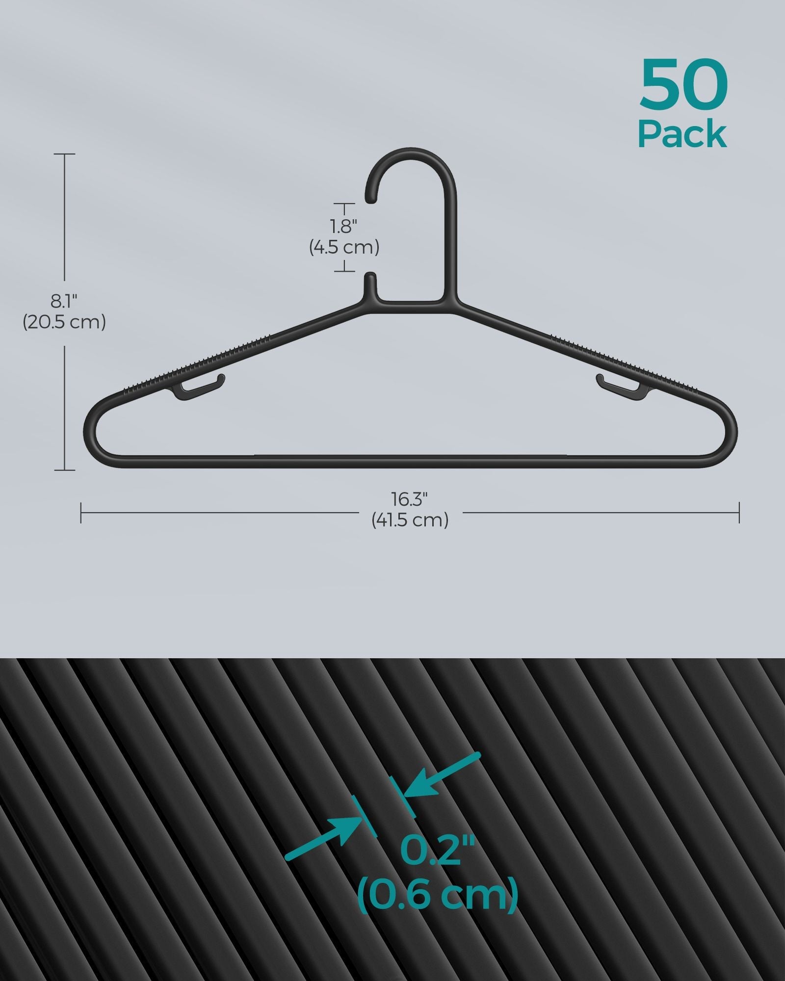 50-Pack Plastic Clothes Hangers