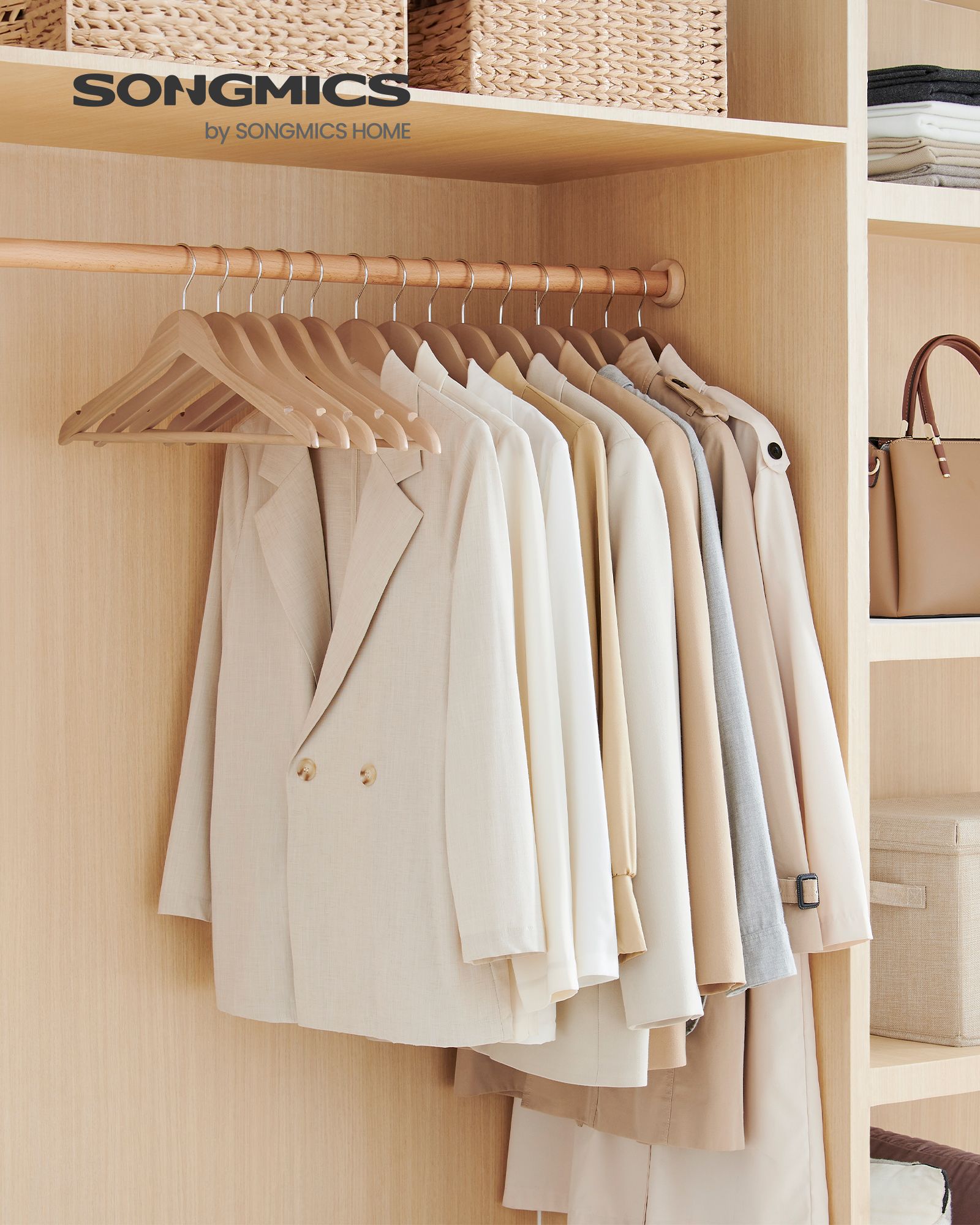 12-Pack Wooden Coat Hangers