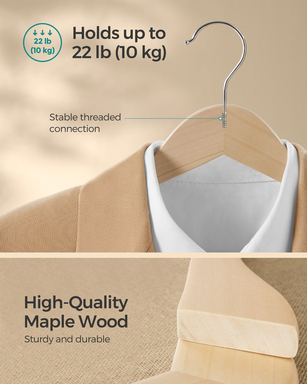12-Pack Wooden Coat Hangers