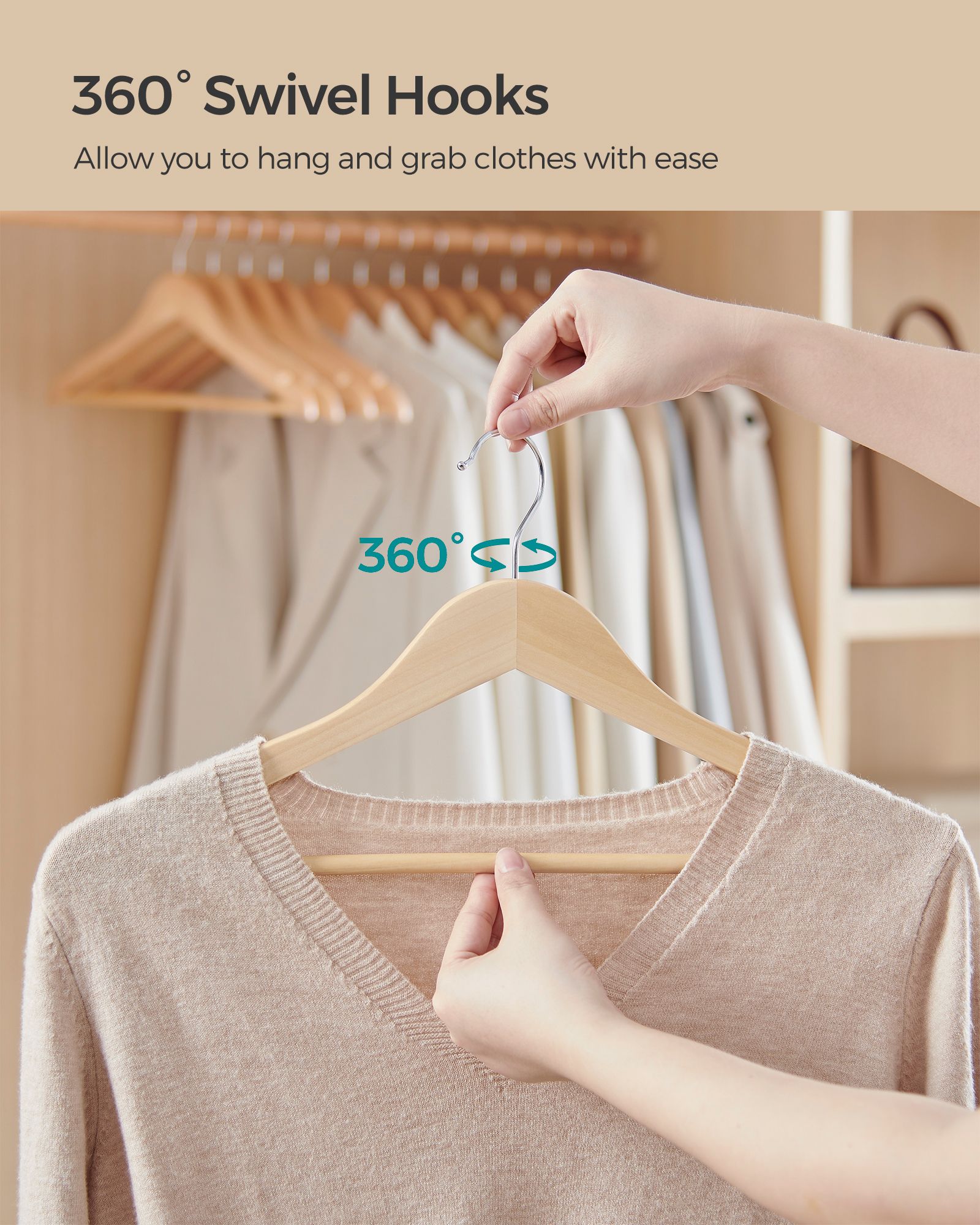 12-Pack Wooden Coat Hangers