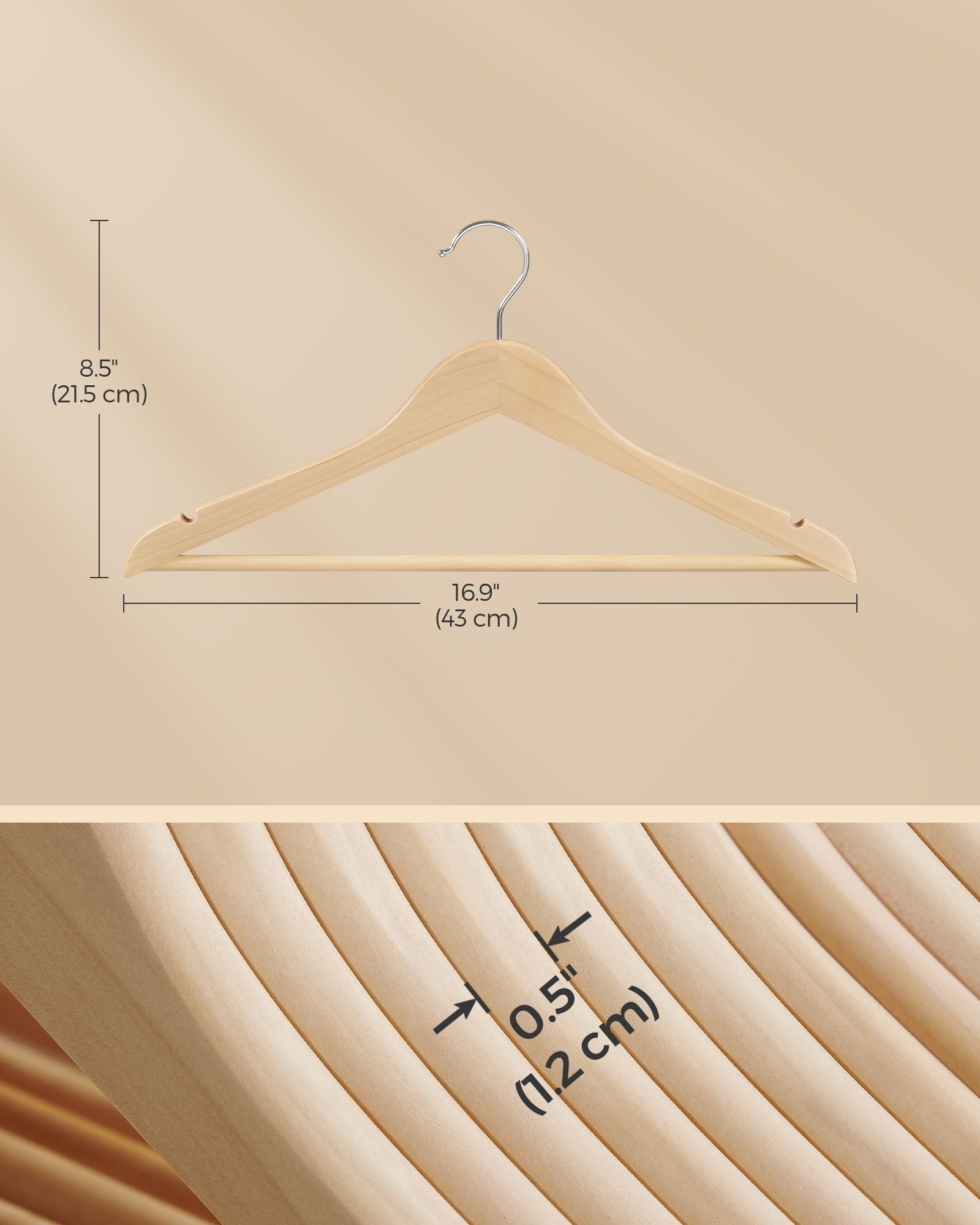 12-Pack Wooden Coat Hangers