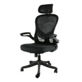 Elama High Back Adjustable Mesh and Fabric Office Chair in Black and Gray with Adjustable Head Rest