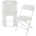 Elama 4 Piece Plastic Folding Chair in White