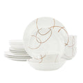 Elama Sydney 16 Piece Porcelain Double Bowl Dinnerware Set, Service for 4