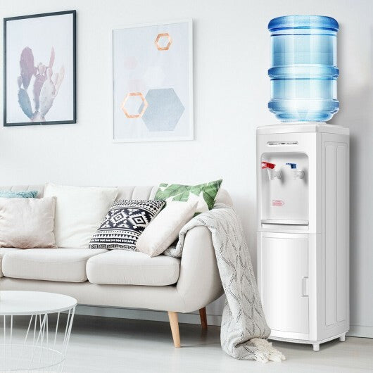 5 Gallons Hot and Cold Water Cooler Dispenser with Child Safety Lock