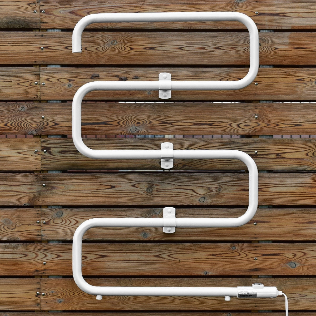100W Electric Towel Warmer Drying Rack - Color: White