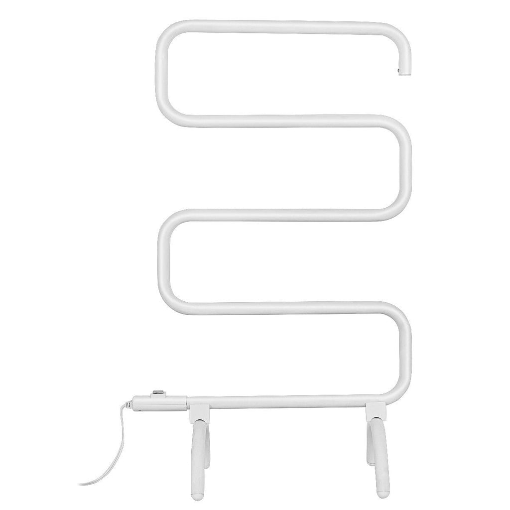 100W Electric Towel Warmer Drying Rack - Color: White