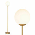 Glass Globe LED Floor Lamp with Glass Lampshade-Golden