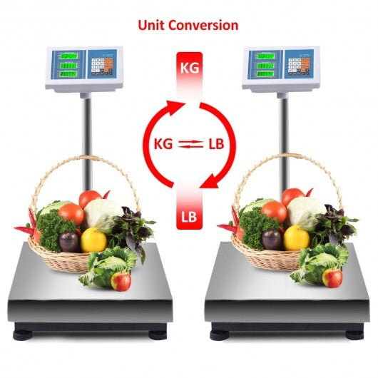 660 lbs Weight Computing Digital Floor Platform Scale - Color: White
