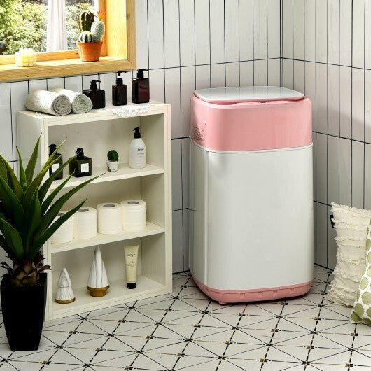 8lbs Portable Fully Automatic Washing Machine with Drain Pump-Pink
