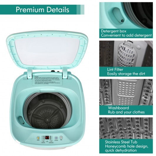 8lbs Portable Fully Automatic Washing Machine with Drain Pump-Pink