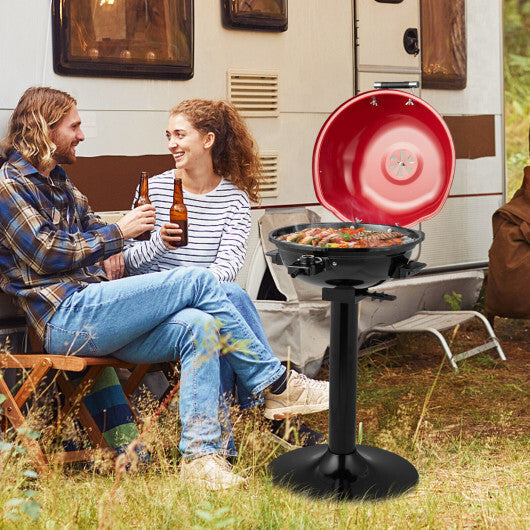 1600W Portable Electric BBQ Grill with Removable Non-Stick Rack-Black