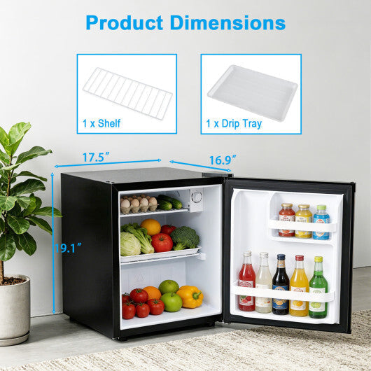 Compact Mini Fridge with 7-Level Adjustable Thermostat-Silver