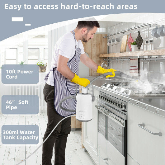1000W Multifunction Portable Hand-held Steam Cleaner with 10 Accessories-Green