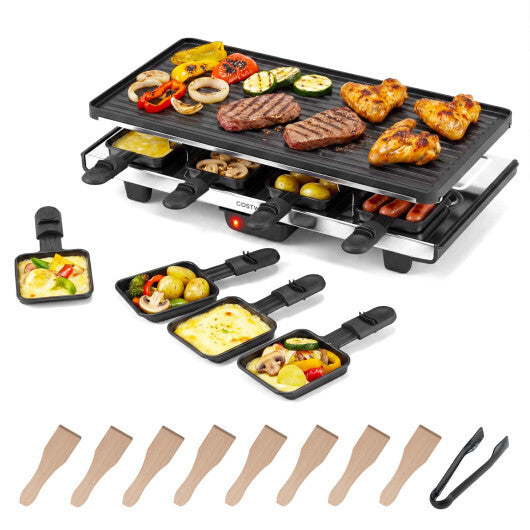 2-in-1 Table Grill and Griddle with Reversible Nonstick Plate for 8