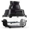 6-in-1 Portable Glass Air Fryer 1500W Dual Containers with Lids Dishwasher Safe-Black