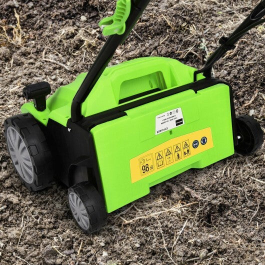 13 Inch 12 Amp Electric Scarifier with Collection Bag and Removable Blades-Green